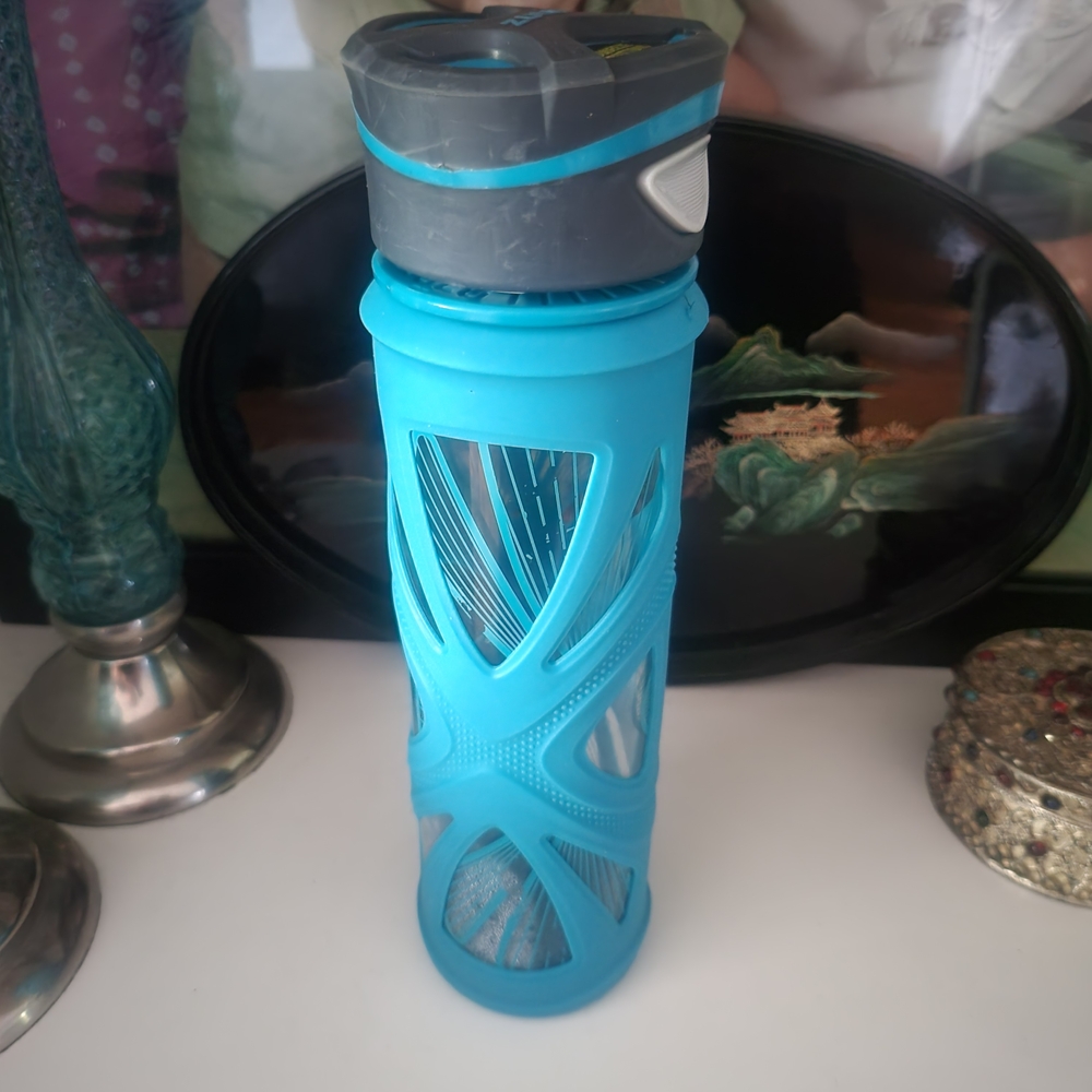 Zulu Blue Water Bottle with Gray Lid